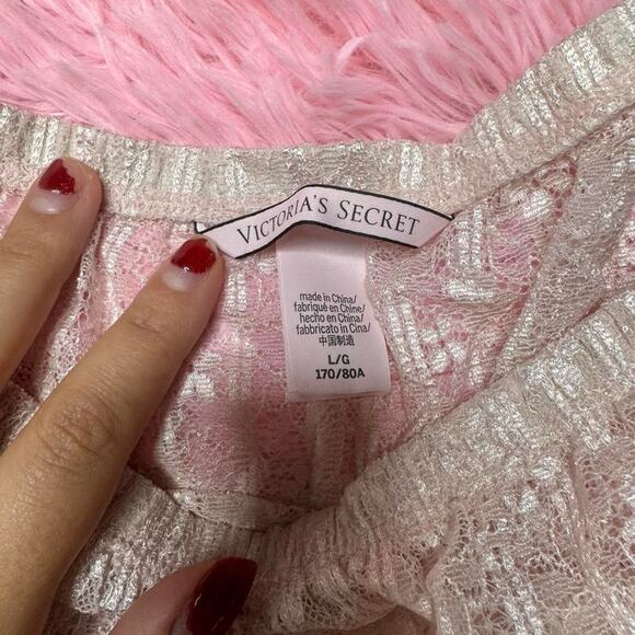 Victoria’s Secret Pink Fizz Lace Shorts Sheer Intimates Large - Picture 8 of 9